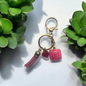 Pink and Gold Keychain Accessory